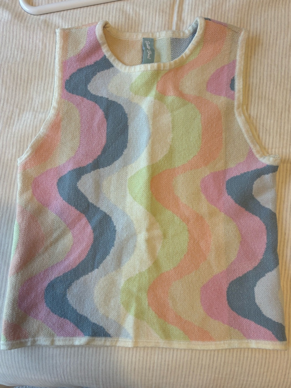 Pastel Wave Knit Tank Top - Multi